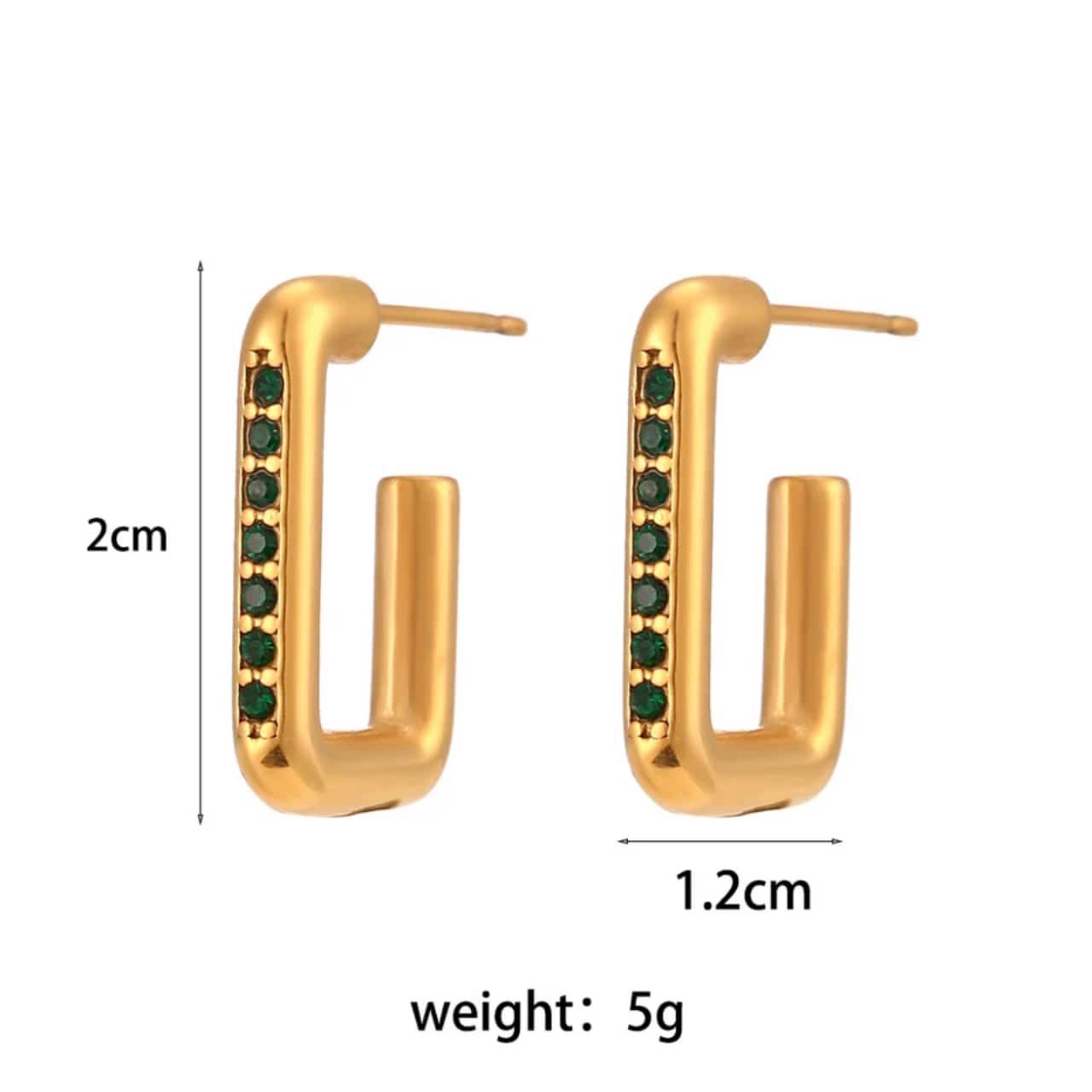 18 k Gold Plated Zircon Earring Anti Tarnish