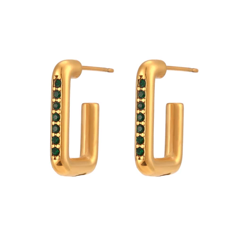 18 k Gold Plated Zircon Earring Anti Tarnish