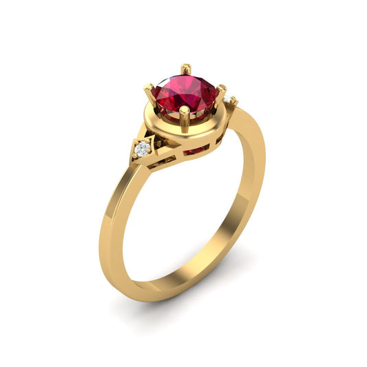 Solitaire Ring With Ruby