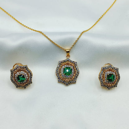 TURKISH HANDMADE ZIRCON PENDANT SET