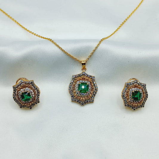 TURKISH HANDMADE ZIRCON PENDANT SET