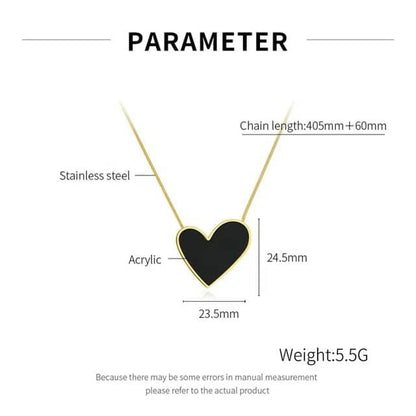 Black Big Heart Light Luxury Clavicle Chain