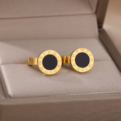 Round Black Acrylic Hoop Earrings