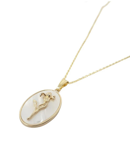Pearl with Gold Flower