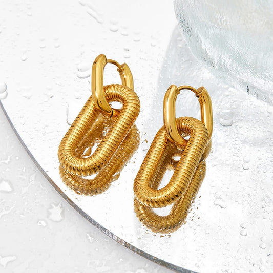 Trendy Metal Chain Link Earrings