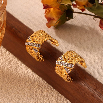 Textured Gold Hoop