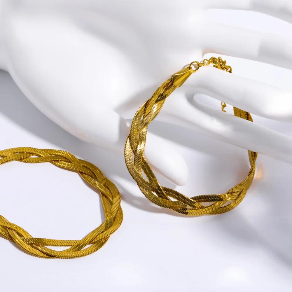Triple Check Chain Bracelet and Necklace