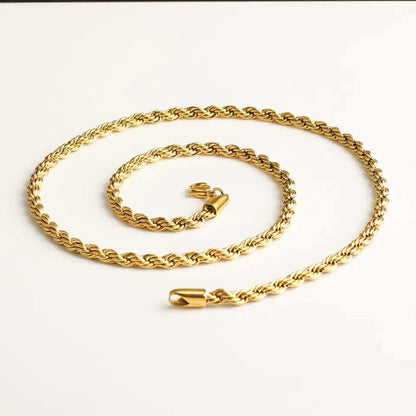 Rope Chain Necklace and Bracelet High quality stainless steel waterproof