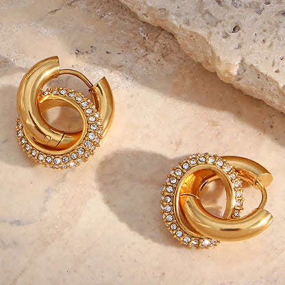 Zircons luxury design earrings waterproof trash free