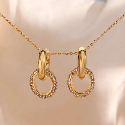 Zircons luxury design earrings waterproof trash free