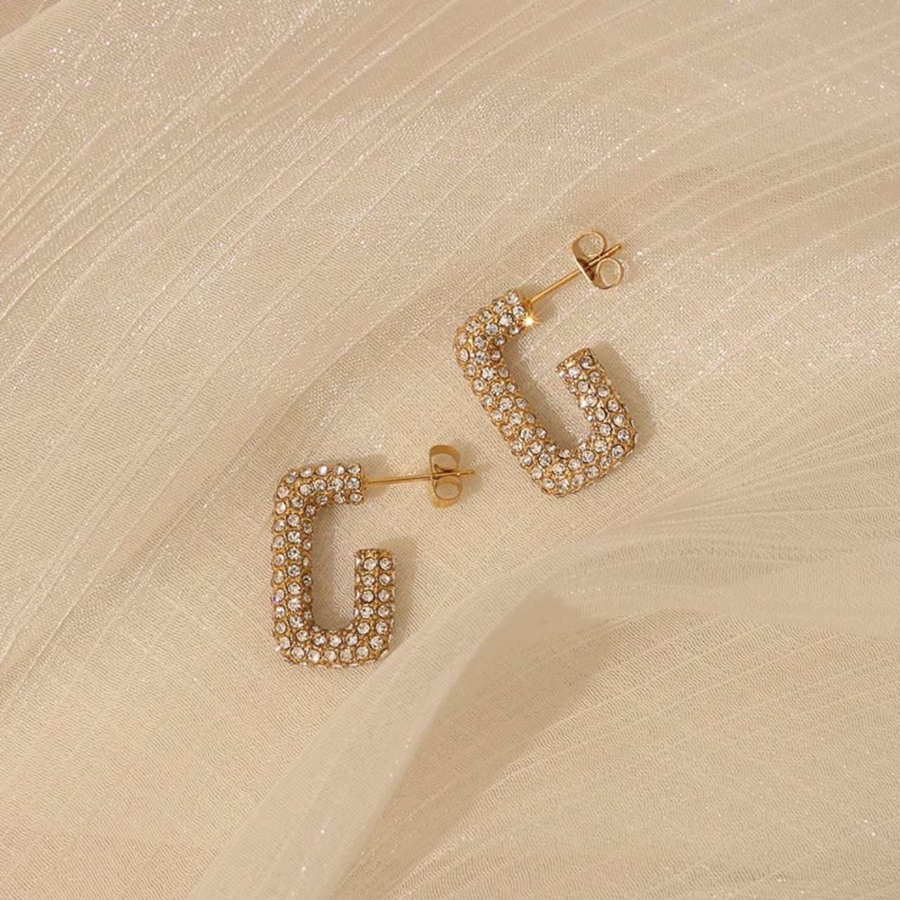 CZ Zircon Geometric round Earrings