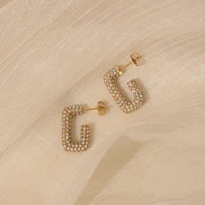 CZ Zircon Geometric round Earrings
