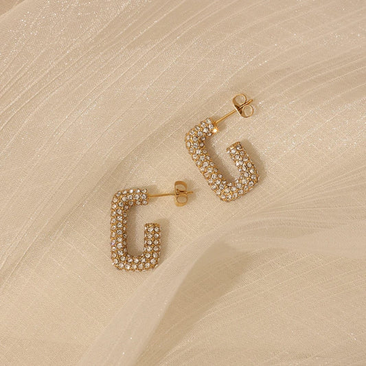 CZ Zircon Geometric round Earrings