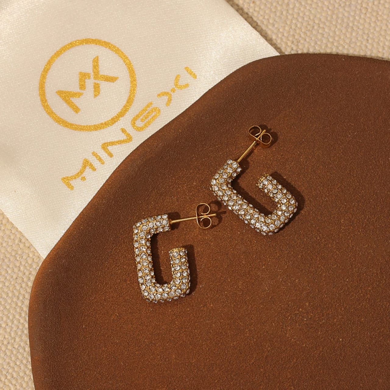 CZ Zircon Geometric round Earrings