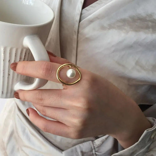 Floating Pearl Ring
