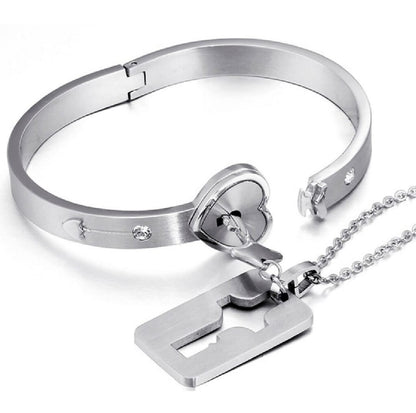 couple lover heart lock bracelet