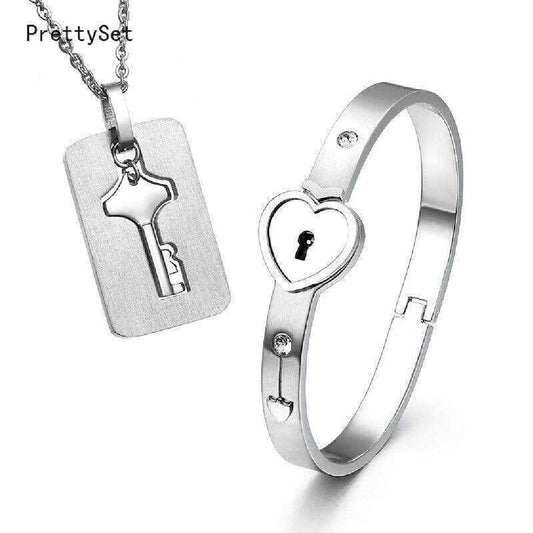 couple lover heart lock bracelet