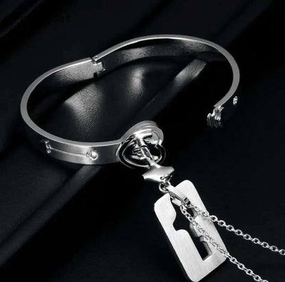 couple lover heart lock bracelet