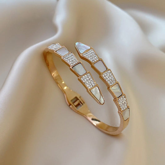 White Shell Spark Bangle