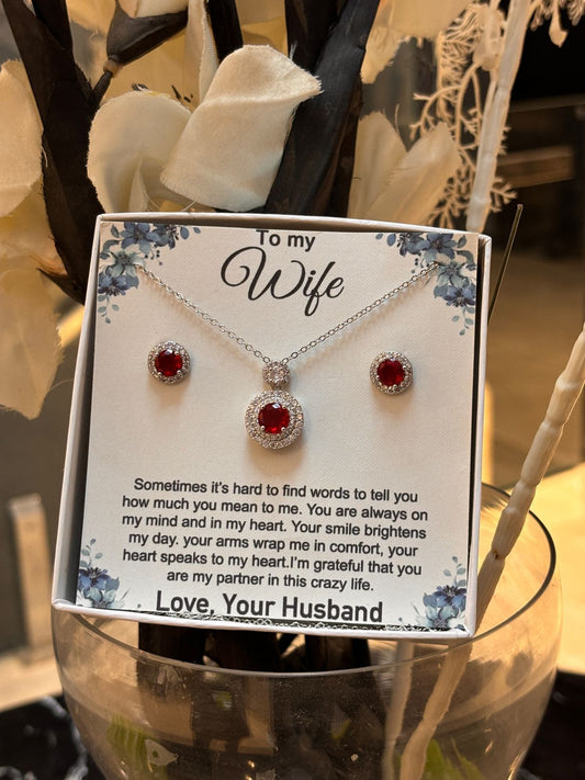 925 silver coated pendant set  wife gift box