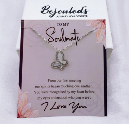 Acrylic Butterfly pendant Soulmate gift box