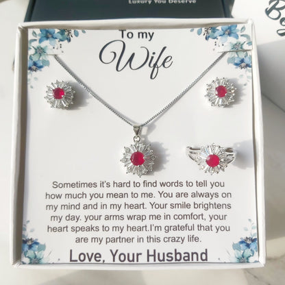 Bracket Zircons 925 silver coated pendant set  wife gift box