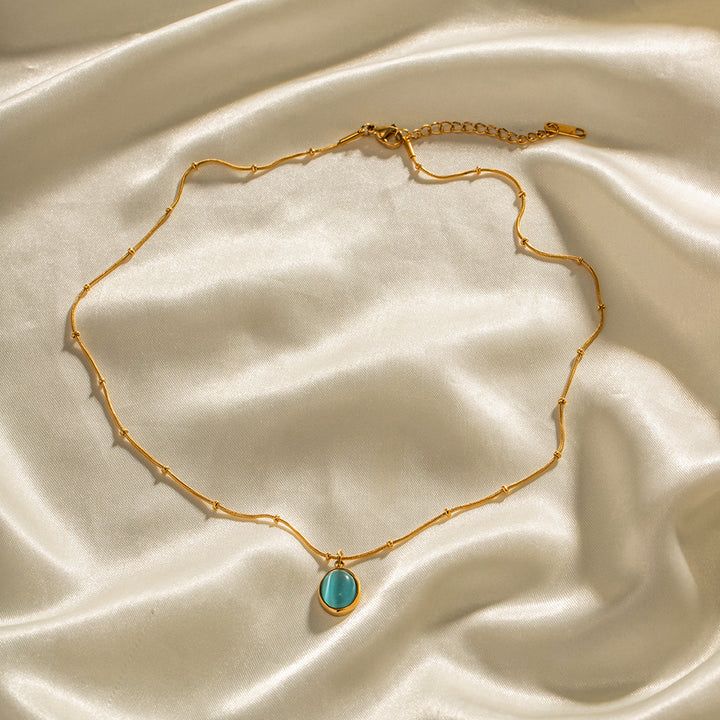 Aqua Oval Nile Necklace