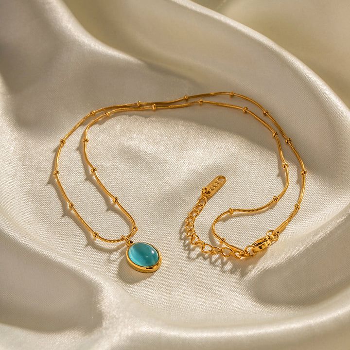 Aqua Oval Nile Necklace