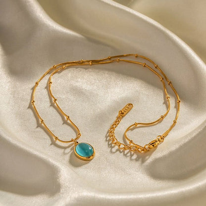 Aqua Oval Nile Necklace