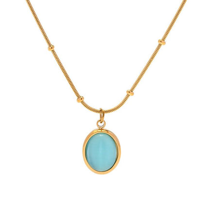 Aqua Oval Nile Necklace