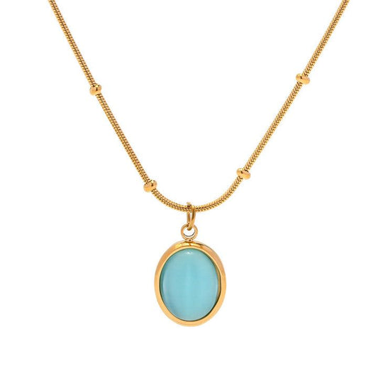 Aqua Oval Nile Necklace