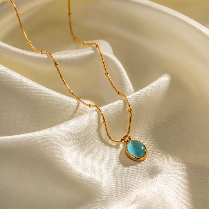 Aqua Oval Nile Necklace