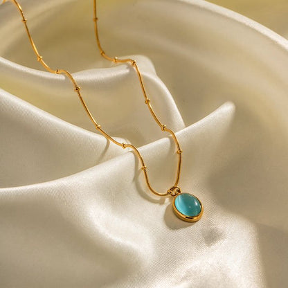 Aqua Oval Nile Necklace