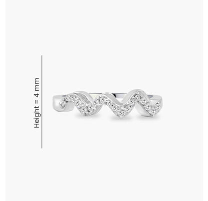 Wave zirconium Ring