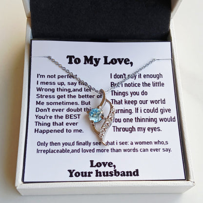 To My Love – Aqua Alluring Necklace (Gift for Wife)
