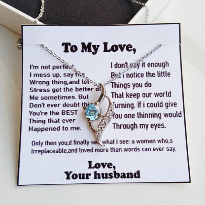 To My Love – Aqua Alluring Necklace (Gift for Wife)