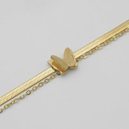 Butterfly Golden pendant set with Bracelet
