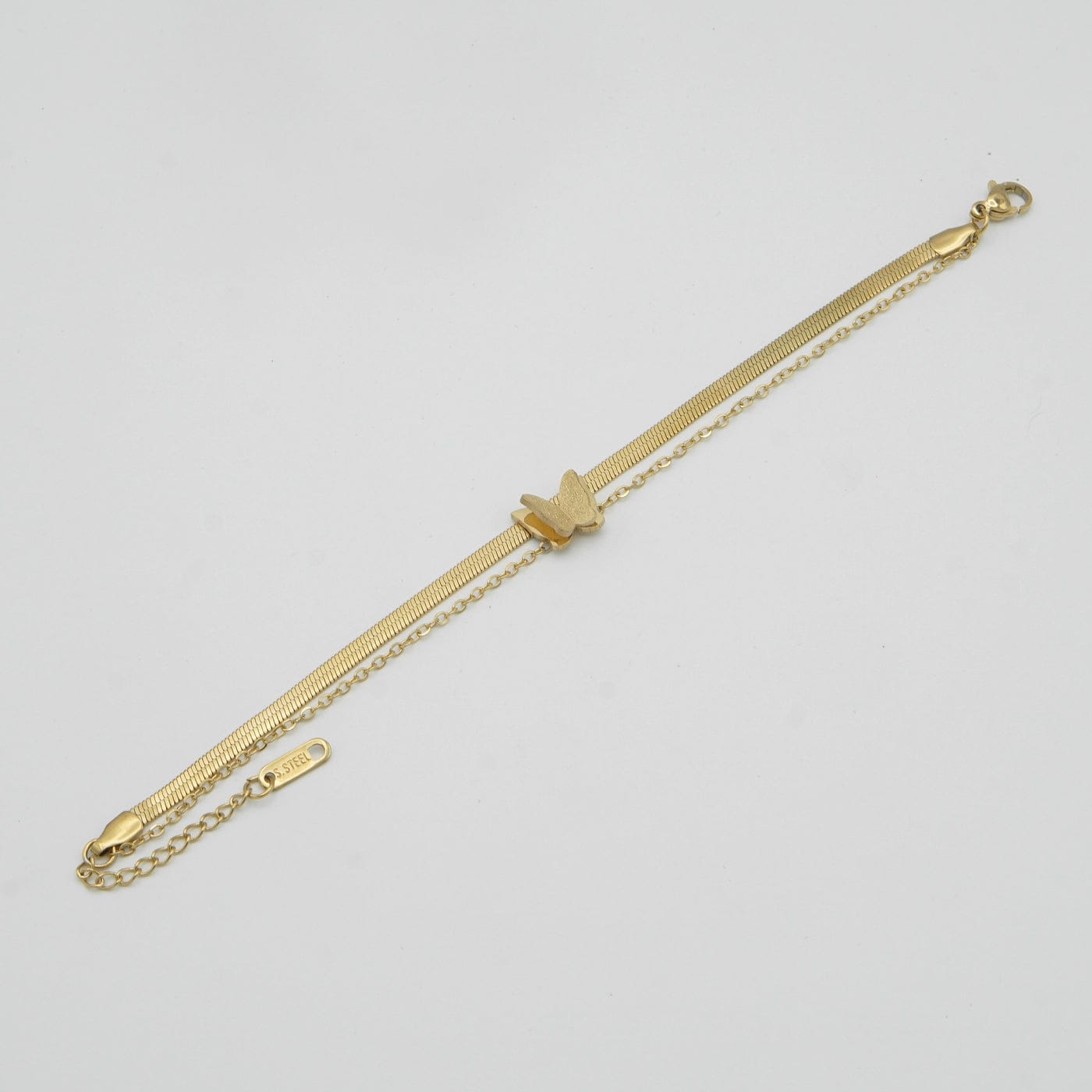 Butterfly Golden pendant set with Bracelet