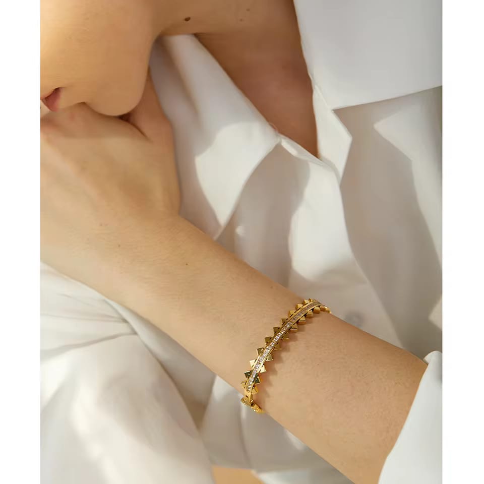 Channel Bracket Zircon Bangle