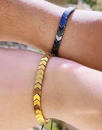 Couple Hematite Arrows Bracelet