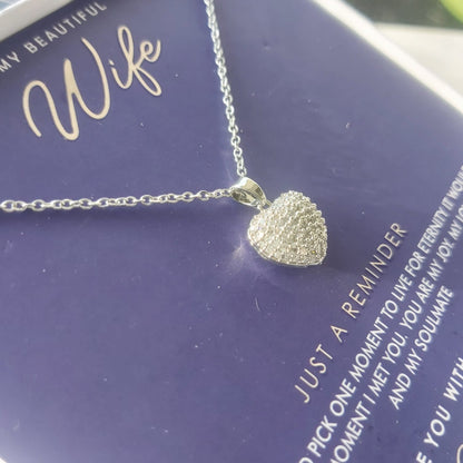 Heart Zircon pendant wife gift box