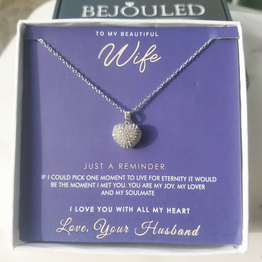 Heart Zircon pendant wife gift box
