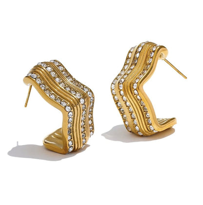 Merae Zirconium Hoop Earring