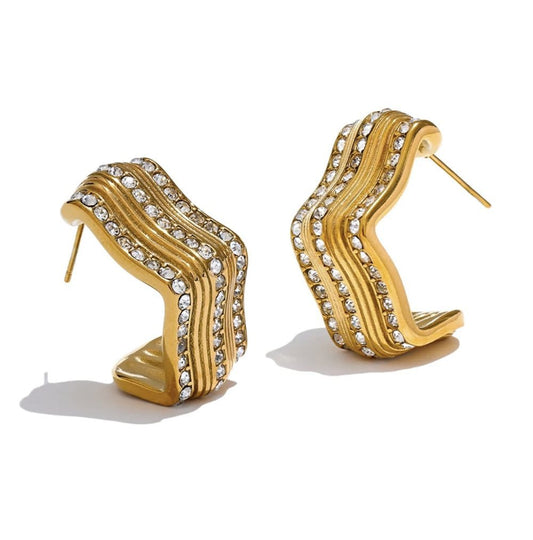 Merae Zirconium Hoop Earring