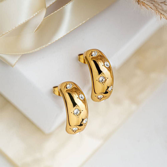 Gold Moon with zircon Star
