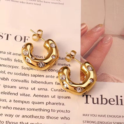 Zandra Hoop Diamond Earrings