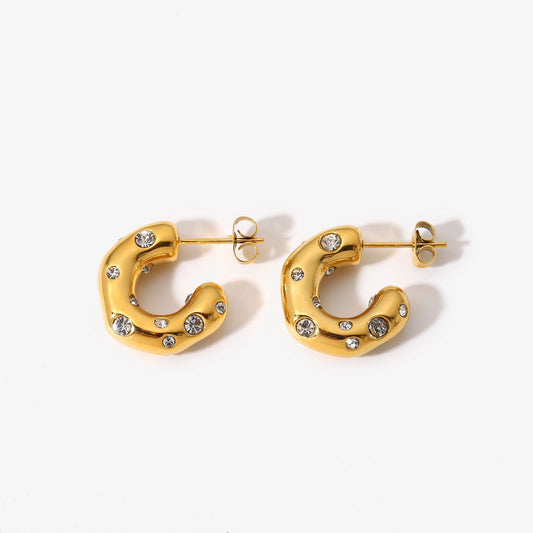 Zandra Hoop Diamond Earrings