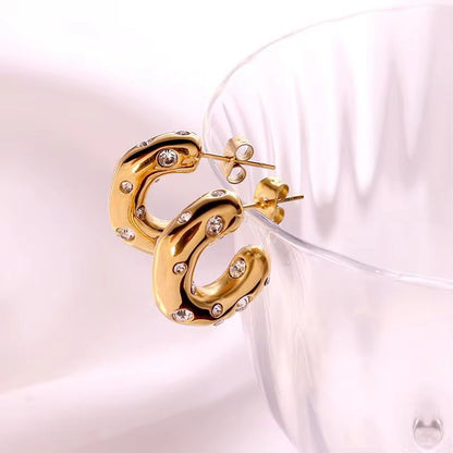 Zandra Hoop Diamond Earrings