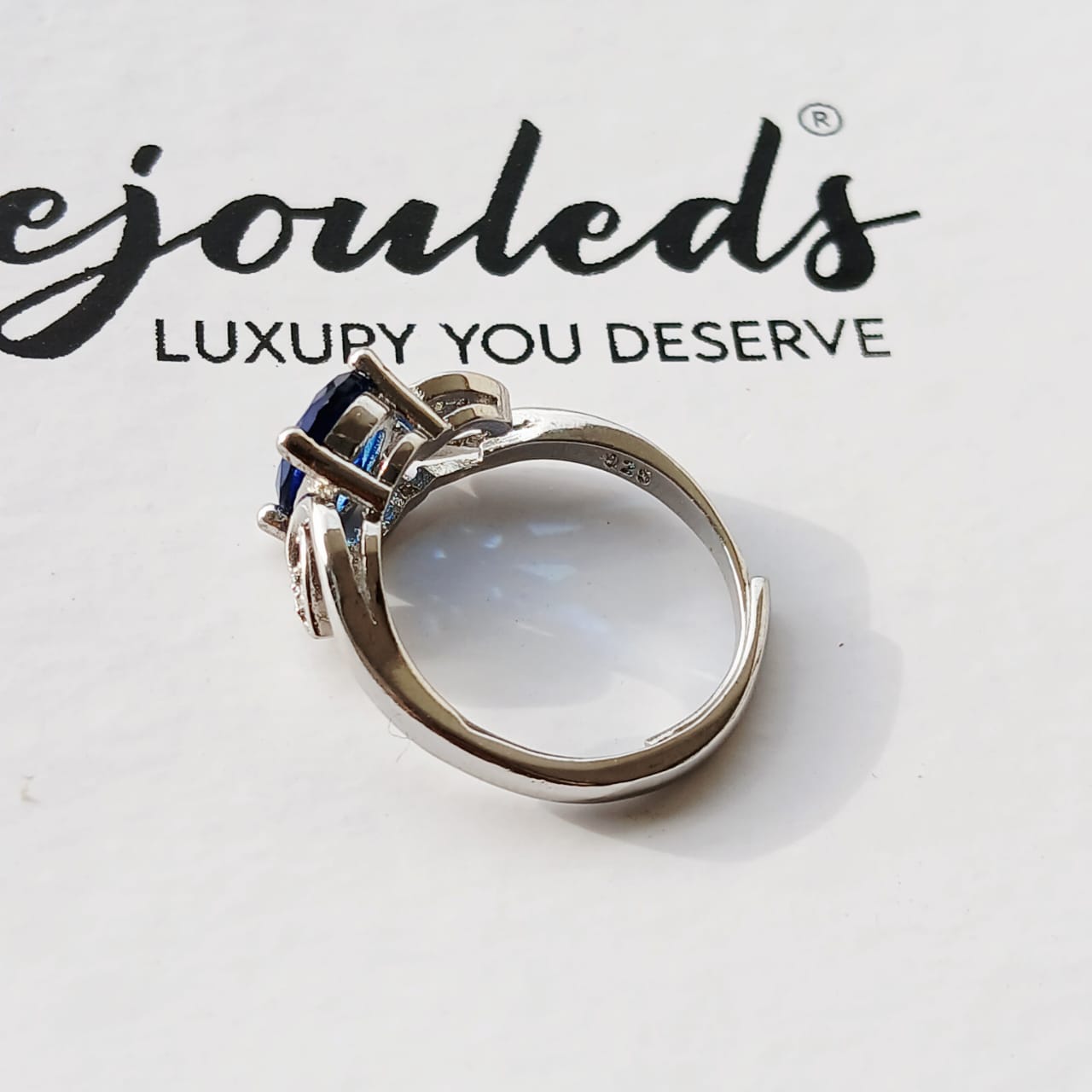 925 Silver Zirconic Adjustable Lady Blue Ring