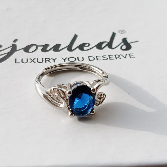 925 Silver Zirconic Adjustable Lady Blue Ring